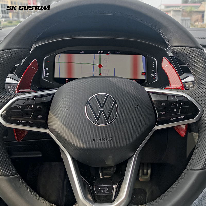 フォルクスワーゲンゴルフ用カーボンファイバーステアリングホイールパドル8 mk8 gti r,カスタムメイド,インテリジェントカーアクセサリー