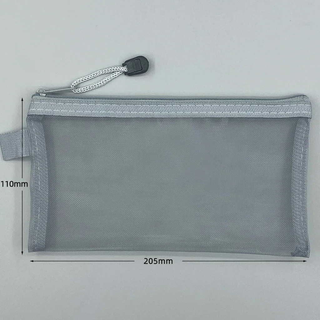Astuccio in rete trasparente borsa portaoggetti di grande capacità borsa portamatite in Nylon con cerniera forniture scolastiche per ufficio forniture per ufficio