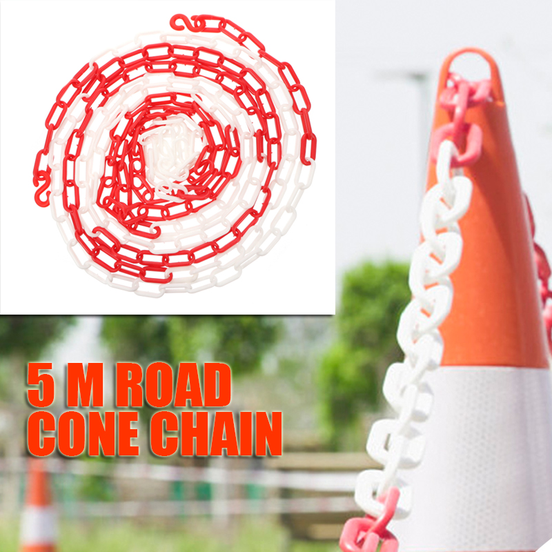 5-конусная цепь, пластиковые предохранительные звенья, барьерный реквизит, контроль толпы, красная конструкция, барьер безопасности дорожного движения