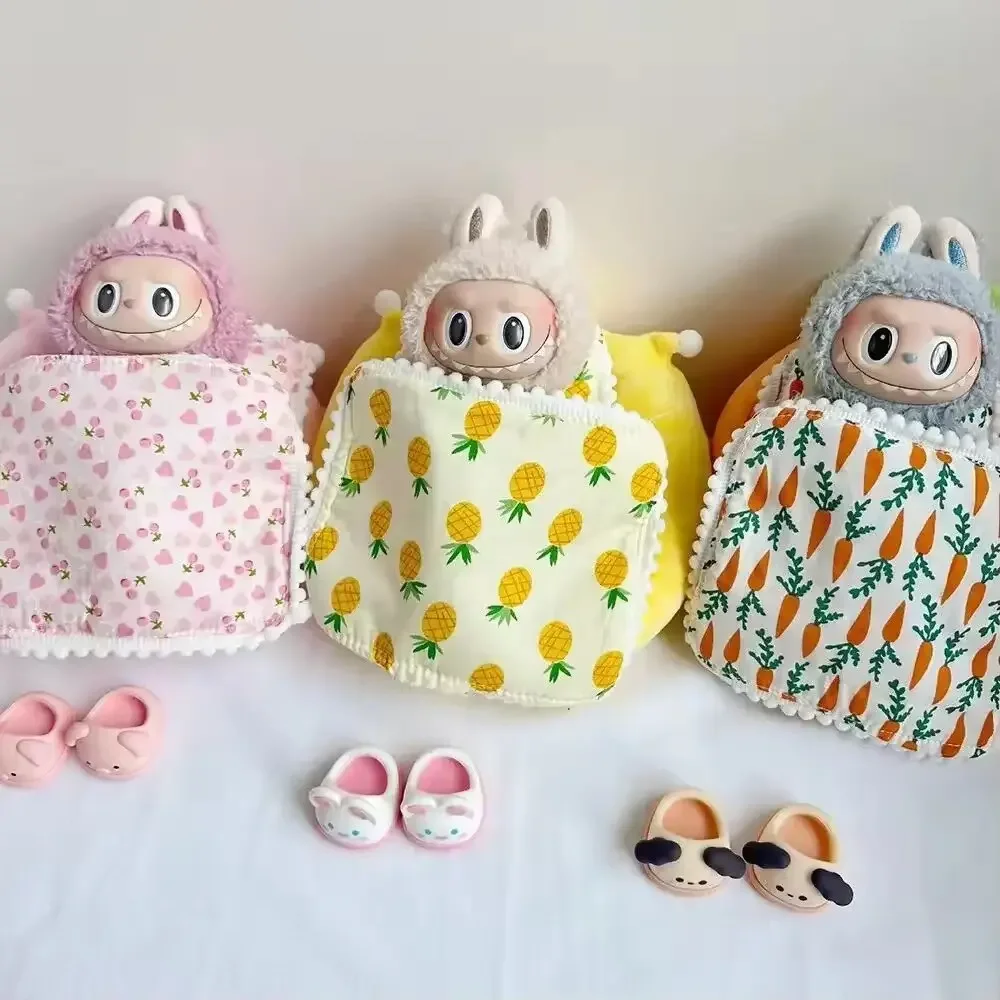 Labubu Puppenbett-Set mit 2 Kissen Schlafsack für 1/12 BJD Puppe GSC Body9 Molly DOD YMY Obitsu11 – Puppenzubehör
