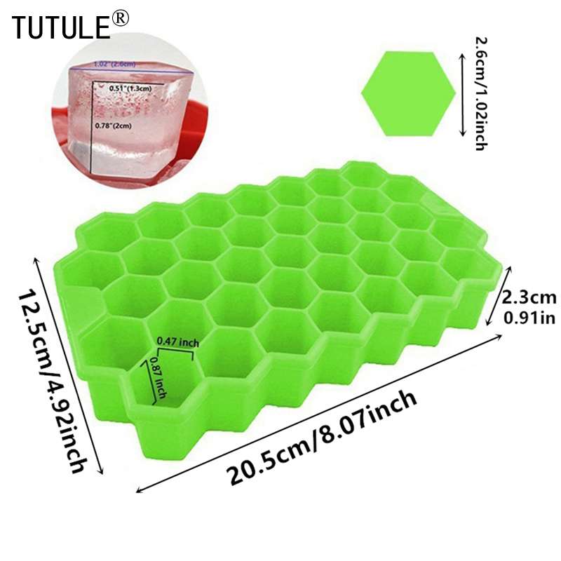 37 Compartment Honeycomb Ice Compartment Molds Jelly Ice Cube Tray with Lid Honeycomb Ice Cube Ice Box Moulds