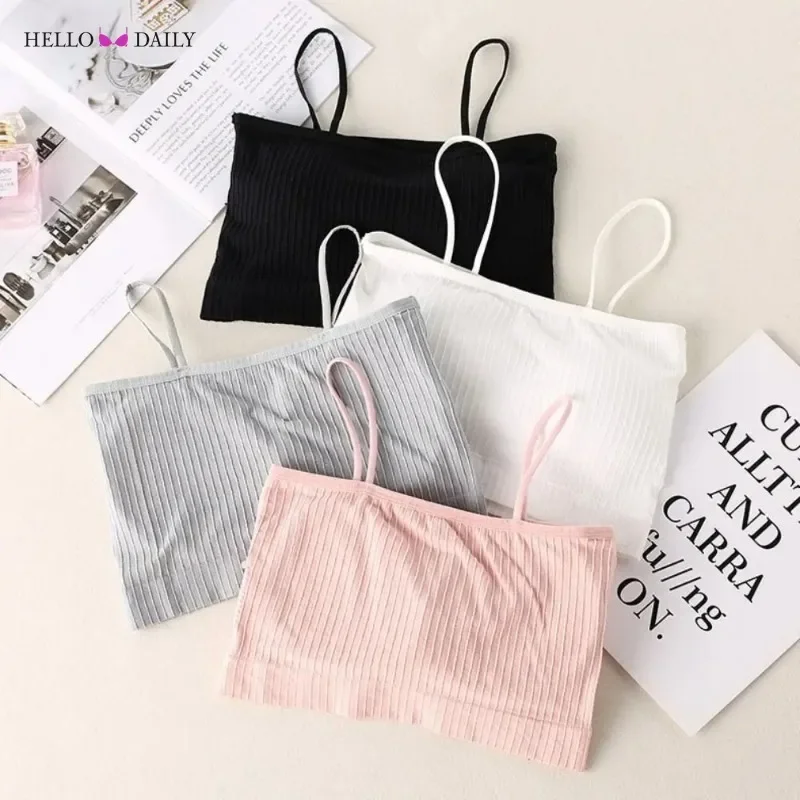 Tanques sem costura feminino regata moda versão coreana tubo de fibra de poliéster roupa interior magro respirável camisola