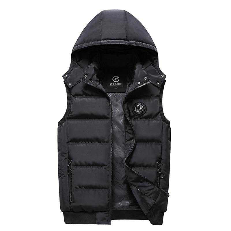 Männer Winter Neue Weste Baumwolle Mit Kapuze Herbst Weste männer Outdoor-Mode Komfortable Einfarbig Abzeichen Baumwolle Mantel Jacke männer