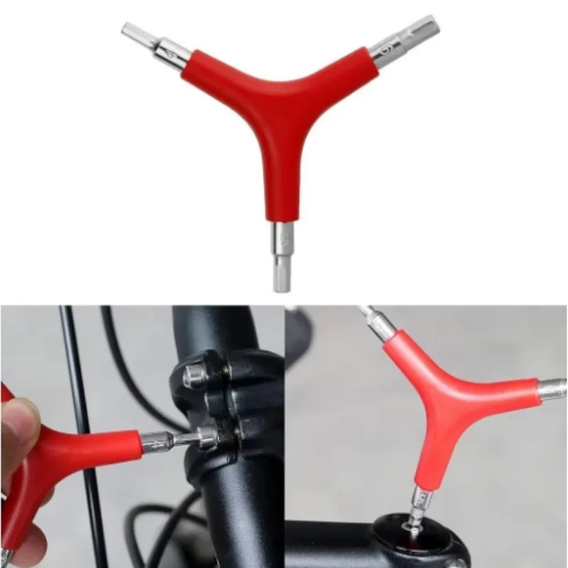 Chave portátil combinada para reparo de bicicleta, ferramenta hexagonal externa de três pontas, chave de soquete em y, ferramenta para mountain bike
