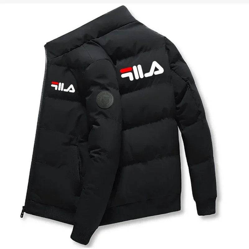 Tendencia de la moda para hombre, Chaqueta corta de algodón informal estampada de marca de nueva calidad para invierno, abrigo a prueba de viento súper grueso y cálido para el frío