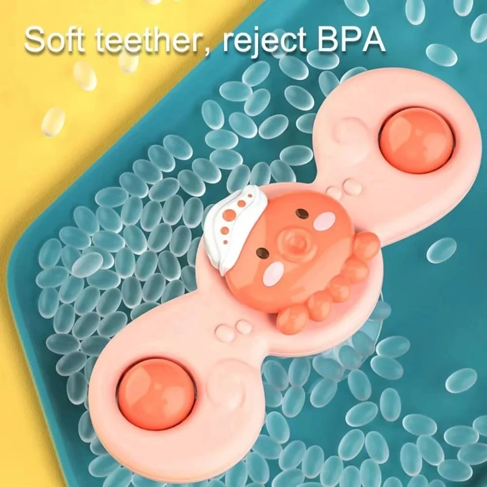 3 ชิ้น/เซ็ตของเล่นเด็กตลกชุดว่ายน้ํา Sucker Spinner ดูดถ้วยการ์ตูน Rattles Fidget ของเล่นเพื่อการศึกษาเด็ก