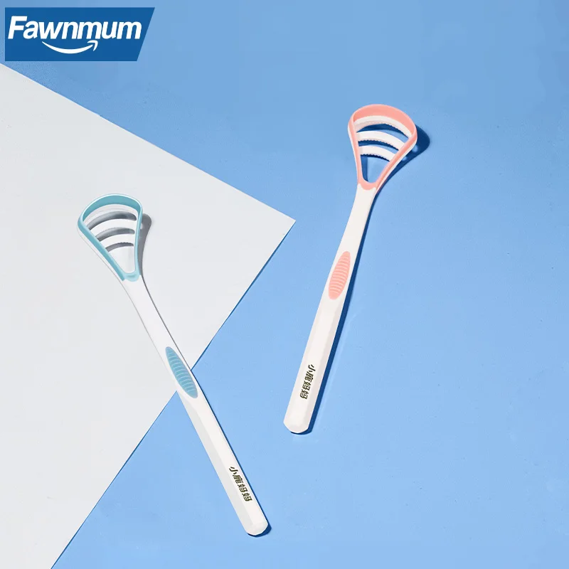 Fawnmum 1 szt. Silikonowy skrobak do języka z ergonomicznym uchwytem dwustronna szczoteczka do czyszczenia języka świeższy oddech narzędzie do higieny jamy ustnej