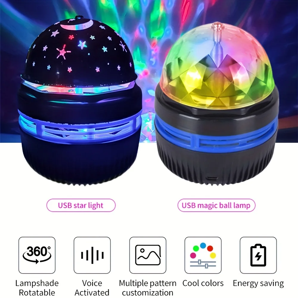Światła LED gwiaździstego nieba Lampki nocne do sypialni 5 V USB Dekoracja Lampa projektora atmosferycznego 360 °   Obrotowe na wesela Boże Narodzenie