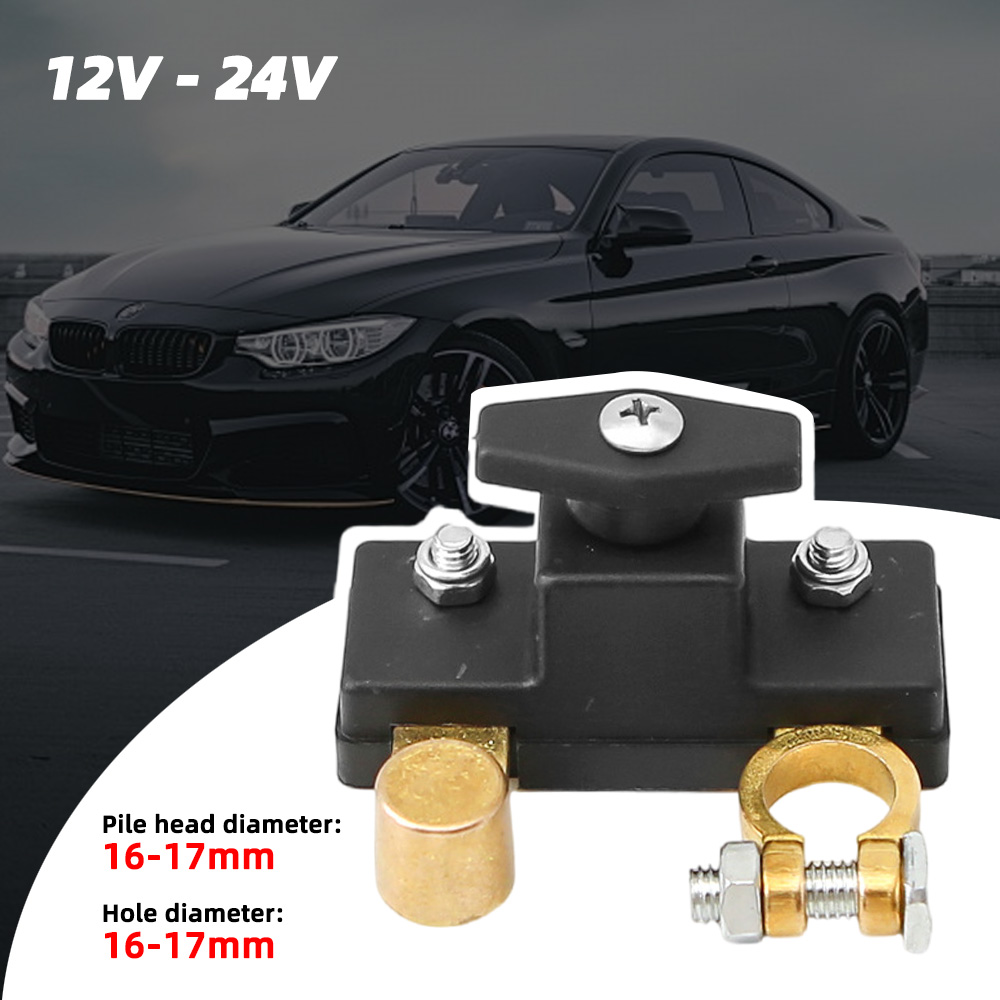 Interruptor de desligamento negativo de latão com bateria 100 A, interruptor mestre de desconexão da bateria, interruptor de corte/desligamento de energia 12-24V, bateria D