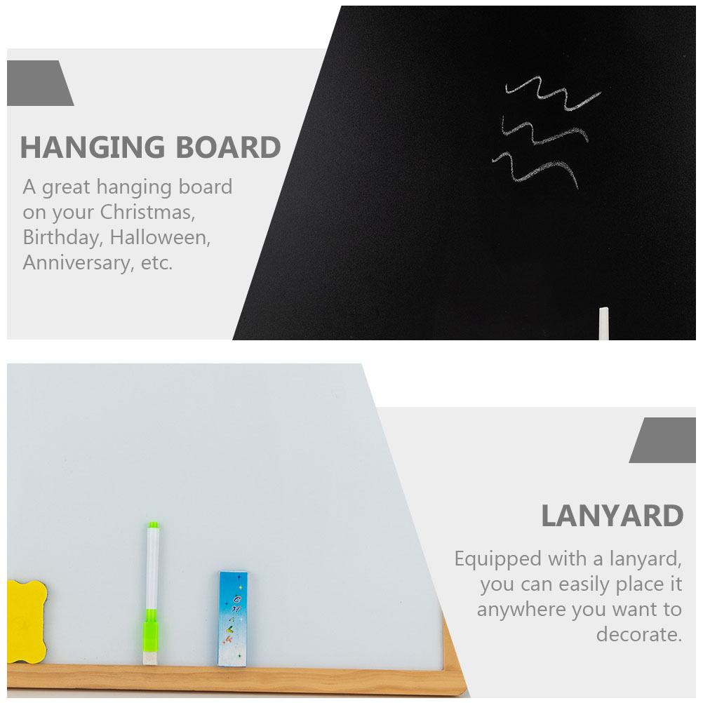 Magnetic Whiteboard Hanging Tabletop Magnetic Whiteboard Easel Message Wooden Wood Board Erasable Chalk Sign Mini Tag Signs