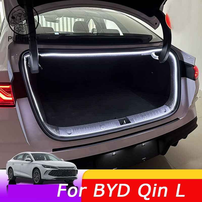 Untuk BYD Qin L DMI 2024 2025 Lampu LED Bagasi Belakang Mobil Strip Batang Lampu Hias Cerah Interior Bagasi Lampu Otomatis