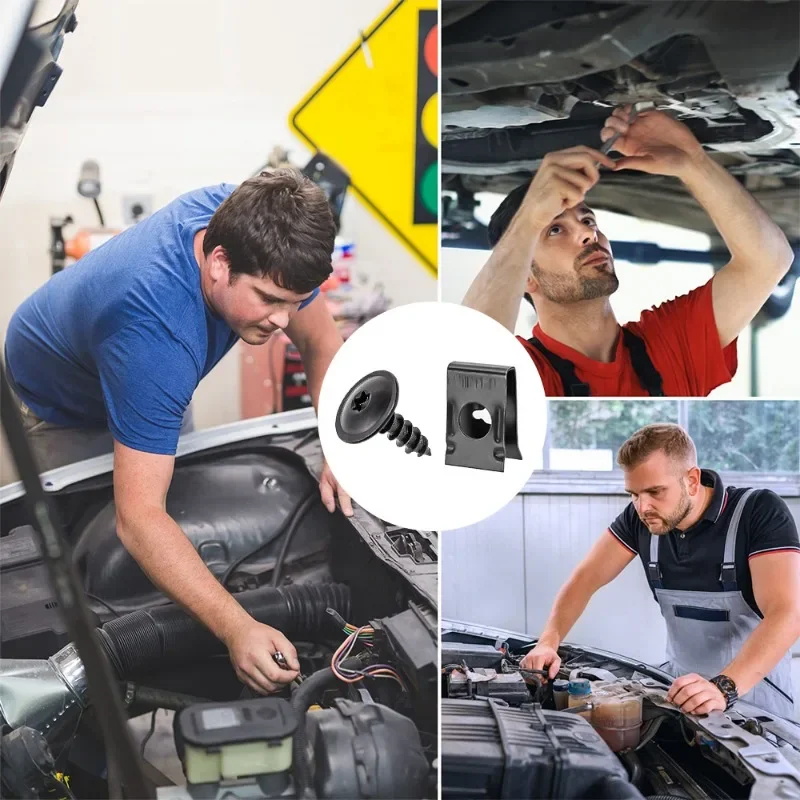 車のセルフタッピングネジファスナー自動車金属 U 字型スペーサーセルフタッピングネジキット自動車オートバイ修正アクセサリー