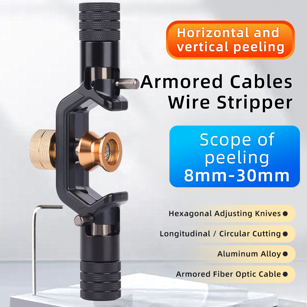Pelacables blindado SAIXIAN, cortadora de cables ópticos de 4-10mm y 8-28mm, herramienta de pelado de fibra óptica, cortadora de chaqueta, cortador de funda