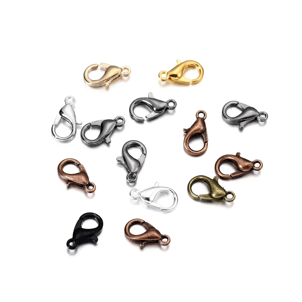 50 unids/lote de accesorios de joyería, ganchos de cierre de langosta de aleación para fabricación de joyas, collar, pulsera, cadena, suministros DIY, accesorios