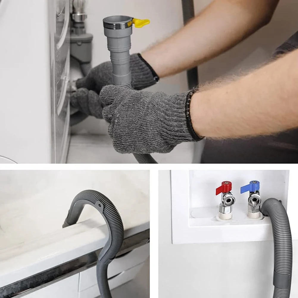 Drain Hose Extension Set Universal Washing Machine Hose 10Ft, Include Bracket Hose Connector and Hose Clamps Drain Hoses