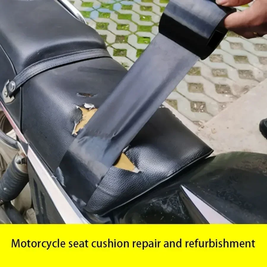 Cinta de reparación negra para asiento/silla/sofá de bicicleta eléctrica, cinta de reparación de cuero de fuerte adherencia