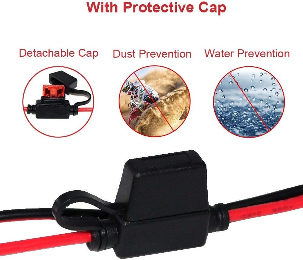 2ftモーターサイクルバッテリー充電器ケーブルSae to o-Ring端子クイック切断アセンブリ延長ケーブル