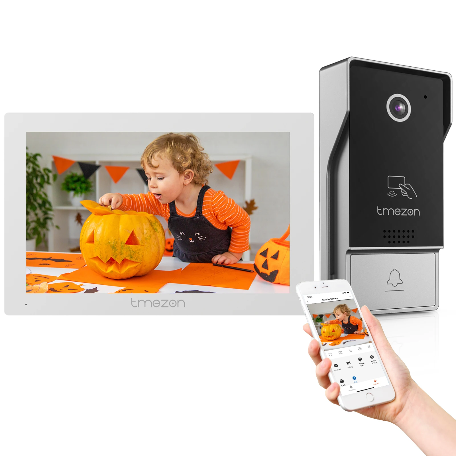 Tmezon 7 Inch 1080P Video Deur Telefoon Intercom Systeem Met 1080P Bedrade Deur Camera Tuya App Afstandsbediening