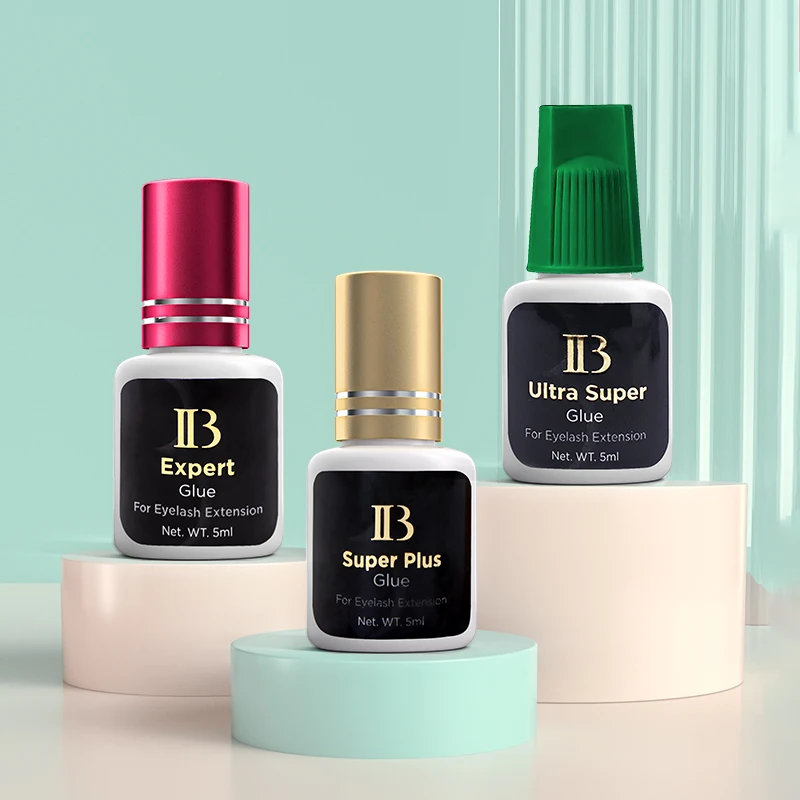 1 botella de pegamento IB Super Plus Original para extensiones de pestañas 5ml Corea profesional IB oro vino tapa roja pegamento tienda de herramientas de maquillaje