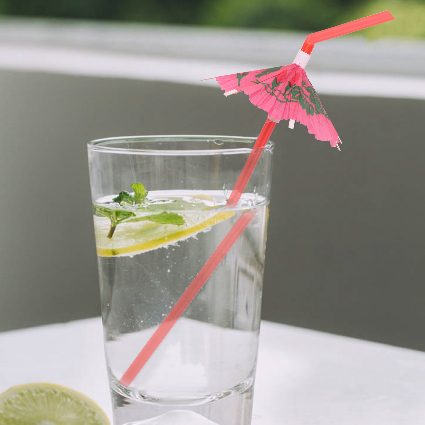 หลอดดูดดื่มร่ม 50 ชิ้น, ชายหาดฮาวายค็อกเทล Luau อุปกรณ์ตกแต่ง