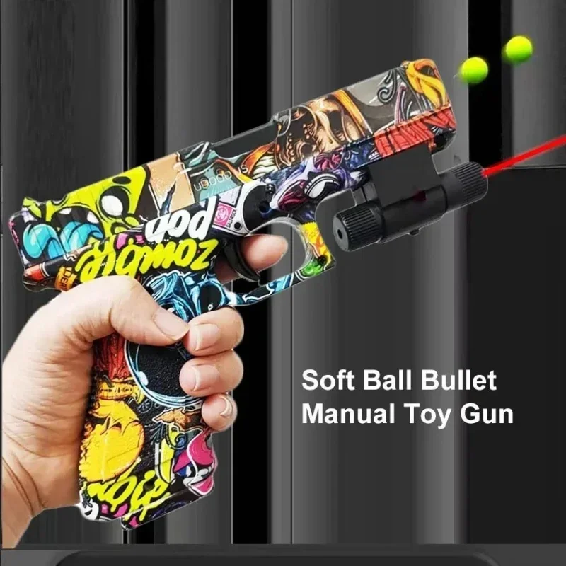 ปืนพกโหลดด้วยมือ G17 กระสุนนิ่มโฟมปืนอัดลมของเล่นปืน CS เกมยิงอาวุธกีฬากลางแจ้งของขวัญสำหรับชาย