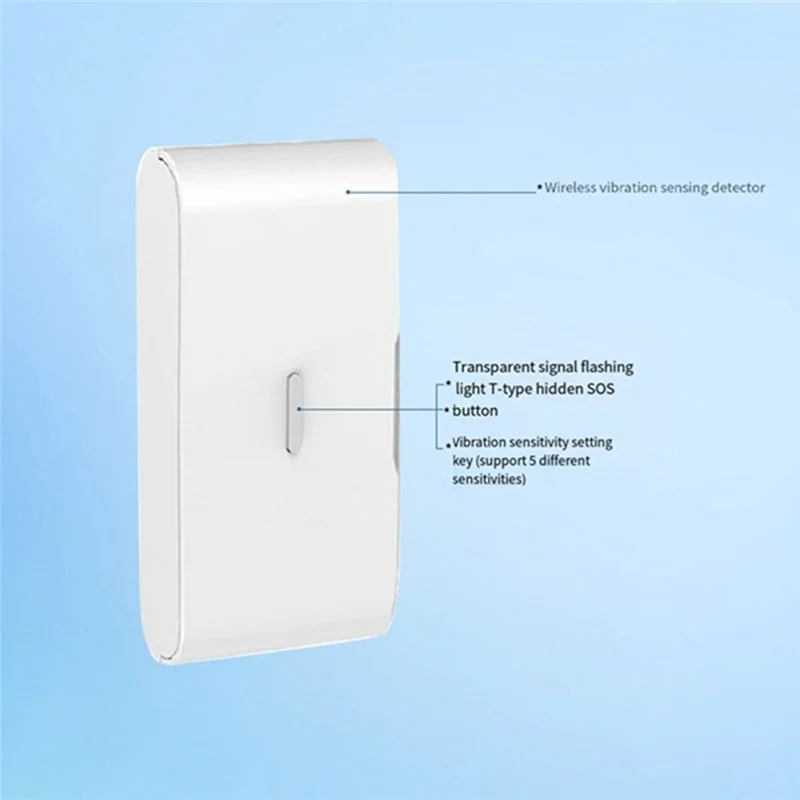 -A96Z 5Pcs 433Mhz Wireless Vibration Glass Break Detector, Adjustable Sensitivity, Compatible With Alarm Systems