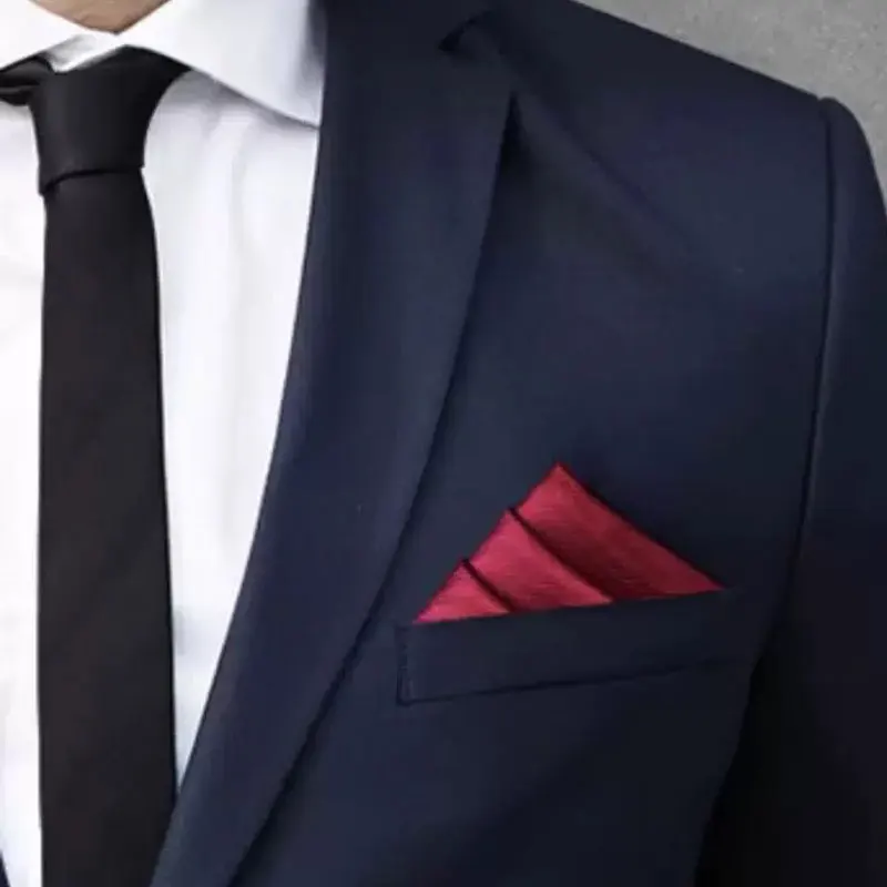 Lenço de cetim liso sólido masculino bolso quadrado moda casual lenço terno casamento escritório