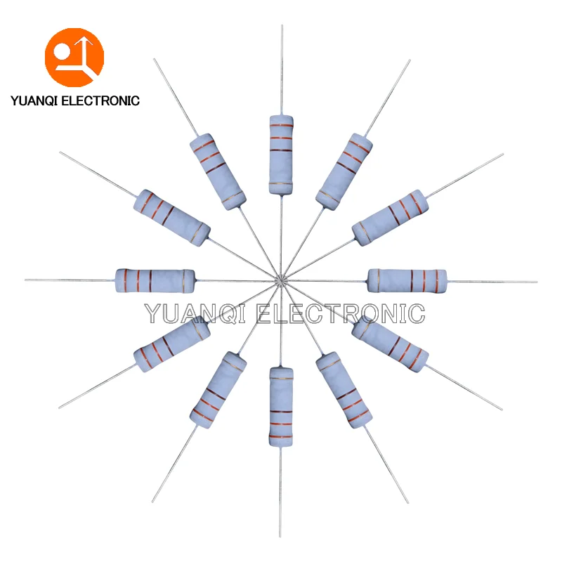 10pcs 5W Resistor de filme de óxido de metal 5% 1R-10M 100R 430R 470R 1K 4.3K 5.1K 10K 33K 47K 100K 1M 150 240 470 ohms Filme de carbono