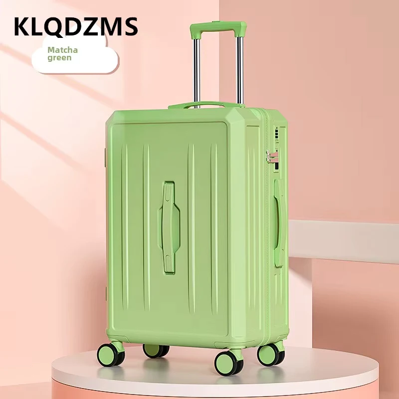 KLQDZMS กระเป๋าเดินทางขนาดใหญ่ความจุรถเข็น 20 นิ้ว PC Boarding Box 22 "24" 26 "28 นิ้ว multi-function กระเป๋าเดินทาง