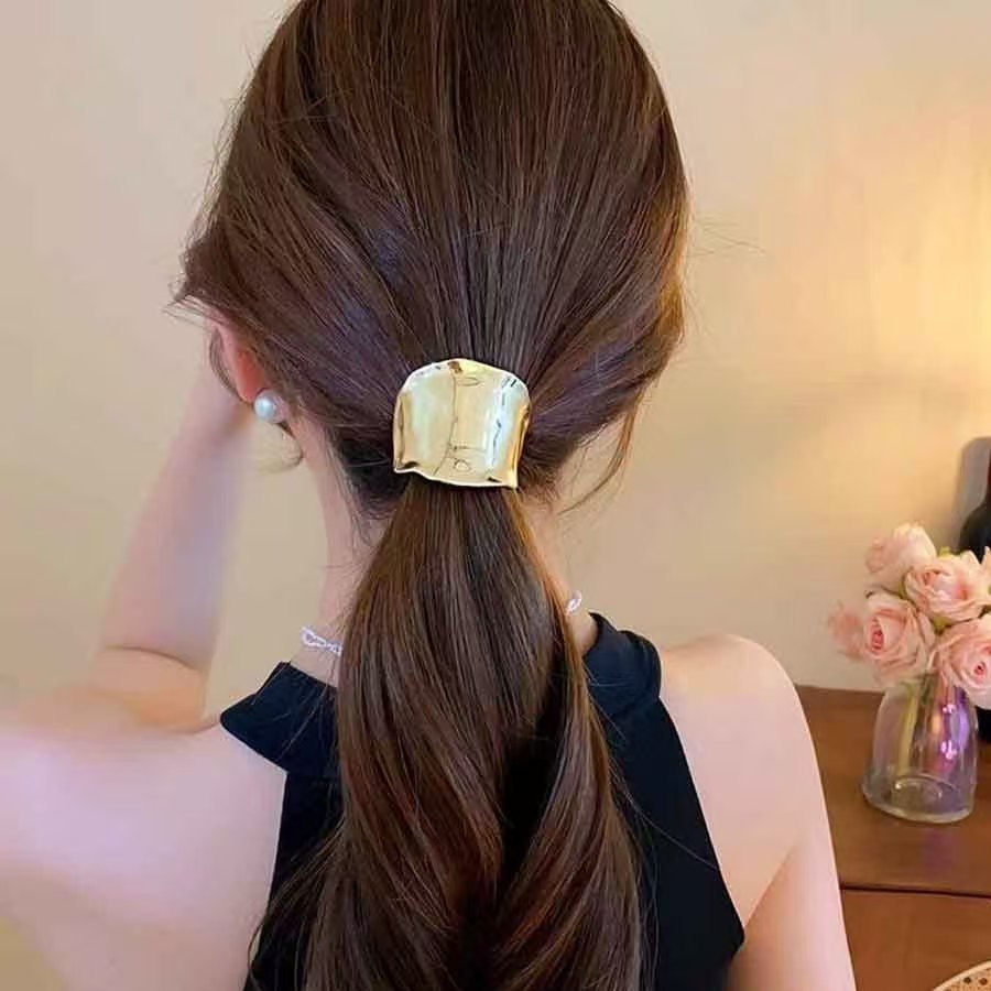 โลหะไม่สม่ําเสมอเว้า-นูน Lava ใส่ Hairpin สําหรับผู้หญิง Retro คุณภาพสูงผู้ถือหางม้า Hairpin Headdress