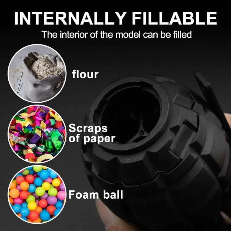 Plastic Hand Grenades Toy Dummy Grenade Model with Waterball for Tactcial Airsoft Paintball Role Play Prop CS Battle Game