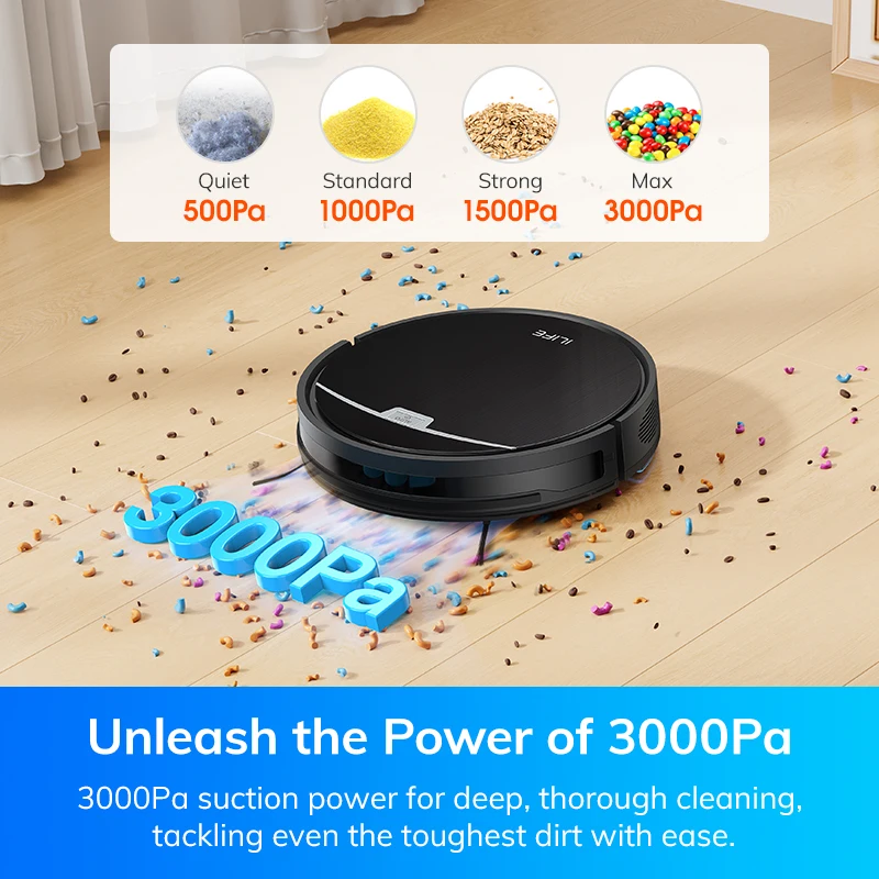 Robot aspirador ILIFE V9Pro, autovaciado, fuerte succión de 3000 Pa, navegación giroscópica, programación, Control por aplicación/Alexa, para pelo de mascotas