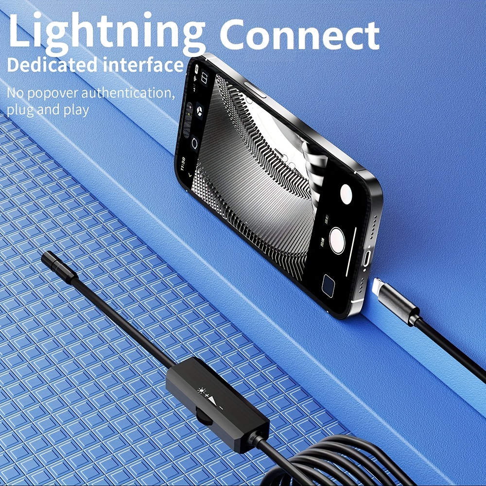 Câmera endoscópica industrial para sistema iOS HD 960P Câmera boroscópio de esgoto de inspeção à prova d'água para verificação de carro