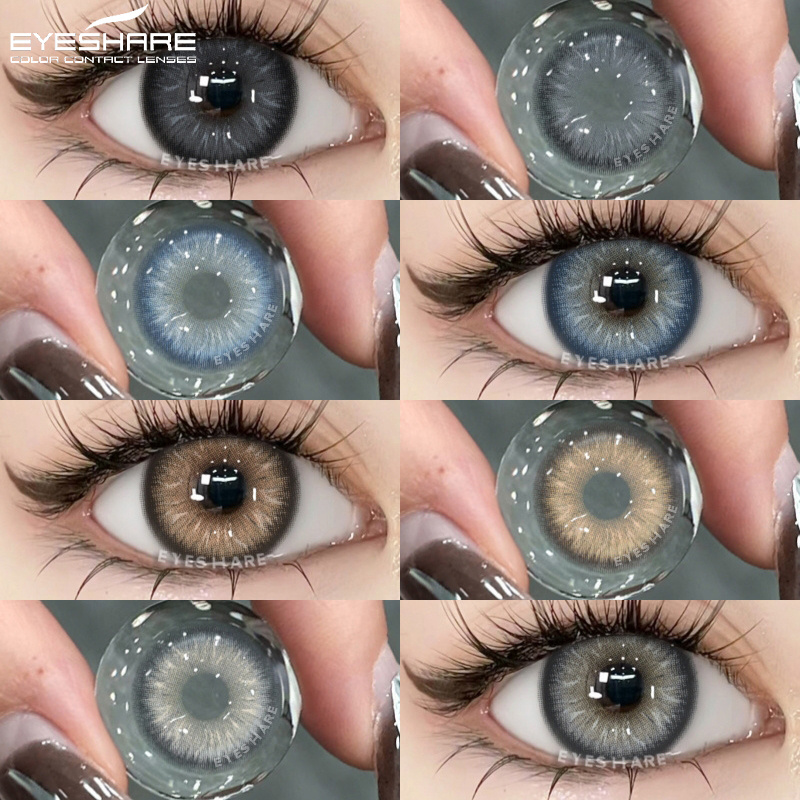 EYESHARE Color Contact Lenses for Eyes 1Pair Green Eye Contacts Cosmetics Blue Contact Lenses Yearly Black Lenses Gray Eye Lens