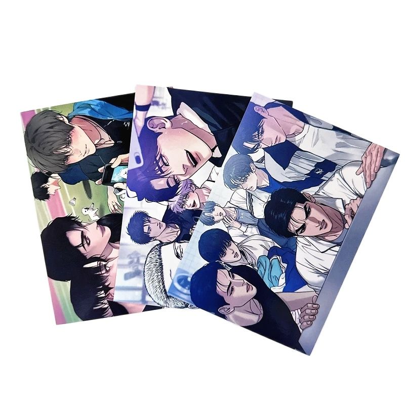 3 ชิ้น/เซ็ตเกาหลีมังงะโปสการ์ดการ์ตูนข้อความอวยพรการ์ดคอสเพลย์ของขวัญ