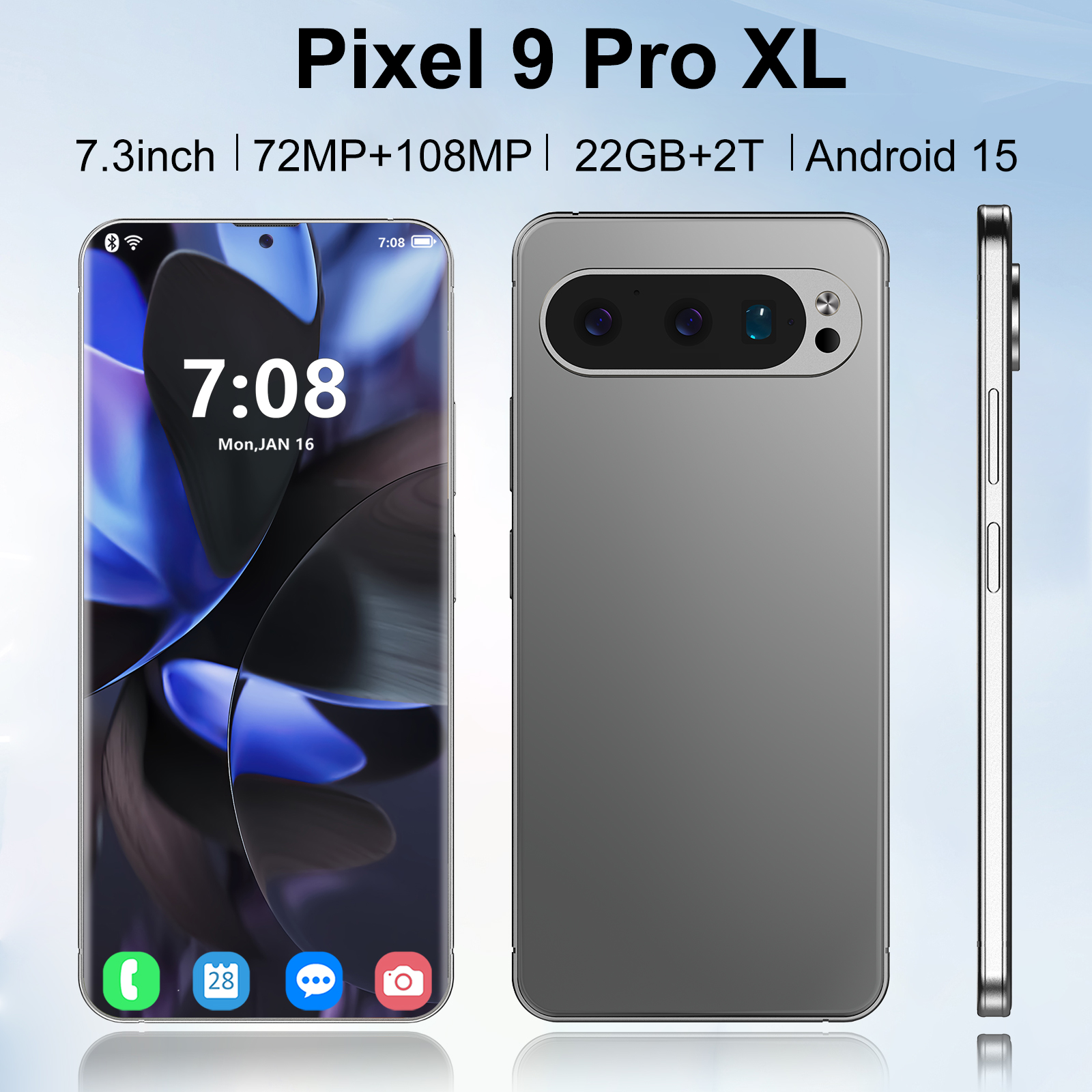 Original Pixel 9 Pro XL Global Version Smartphone 7.3 FHD 22G 2TB 8800mAh 78+108MP 4/5G Network Android Phone Unlocked