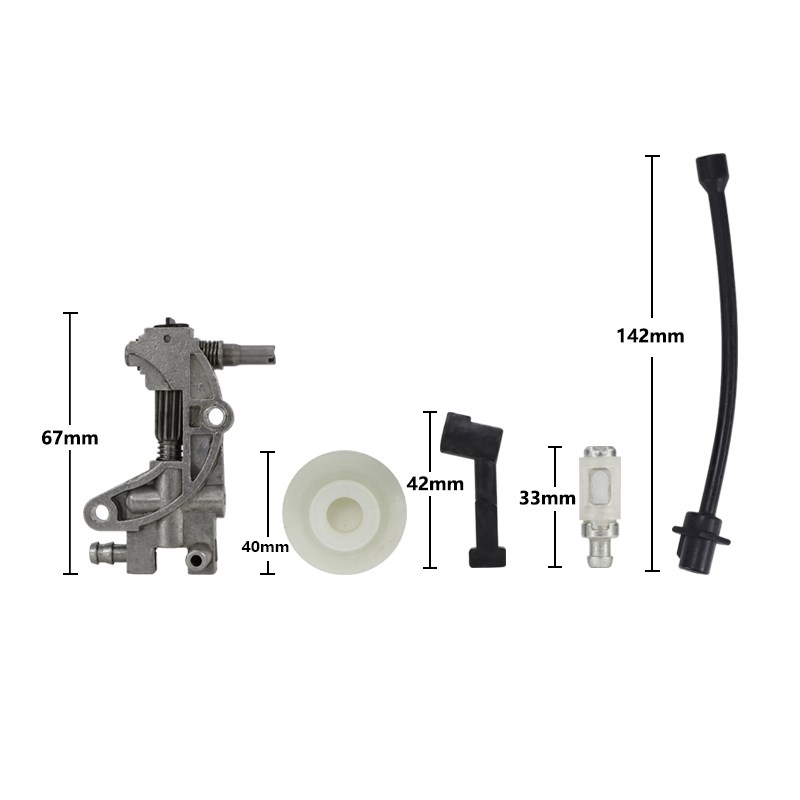 5 pezzi pompa olio filtro tubo tubo linea ugello olio Kit turbina per 4500 5200 5800 45CC 52CC 58CC benzina motosega pezzi di ricambio