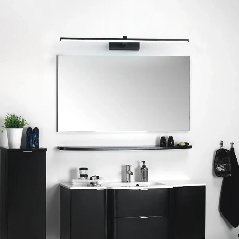 Lámpara de pared LED moderna, accesorios de baño, lámpara de pared, luces de tres colores, lámpara de línea de espejo de baño Led de aluminio, luz de maquillaje