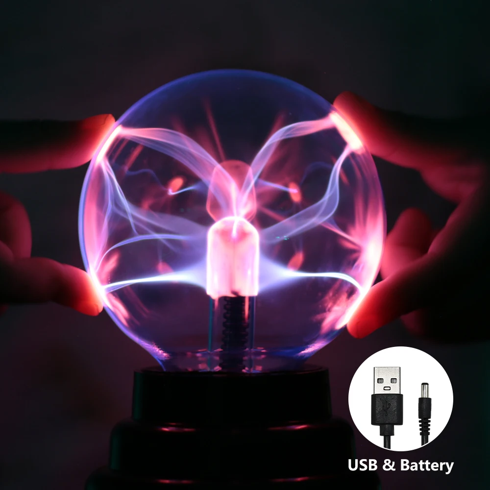 7,6 cm Neuheiten Plasma Ball Magic Crystal Touch Lampe USB Neuheit LED Nachtlicht Kind Nachtlicht Geburtstag Weihnachten Kinder Dekor