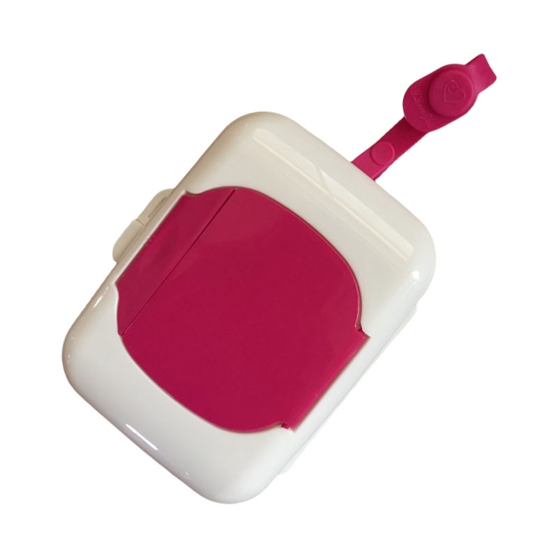 Suporte compacto para lenços umedecidos com alça, recipiente lenços umedecidos para fraldas recarregáveis, caixa para