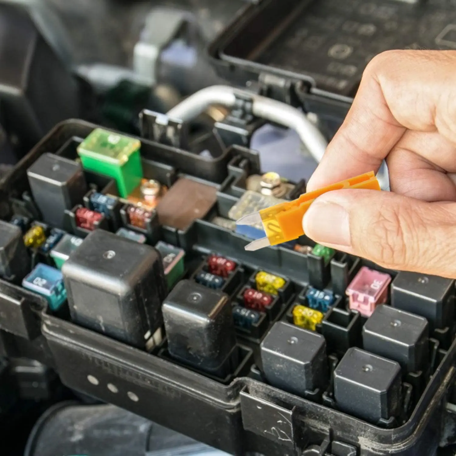 Mittlere Mini-Auto-Sicherungen, 2 A/3 A/5 A/7,5 A/10 A/15 A/20 A/25 A/30 A/35 A, Verstärker mit Aufbewahrungskoffer, Sortiment, Flachsicherungsset-Set