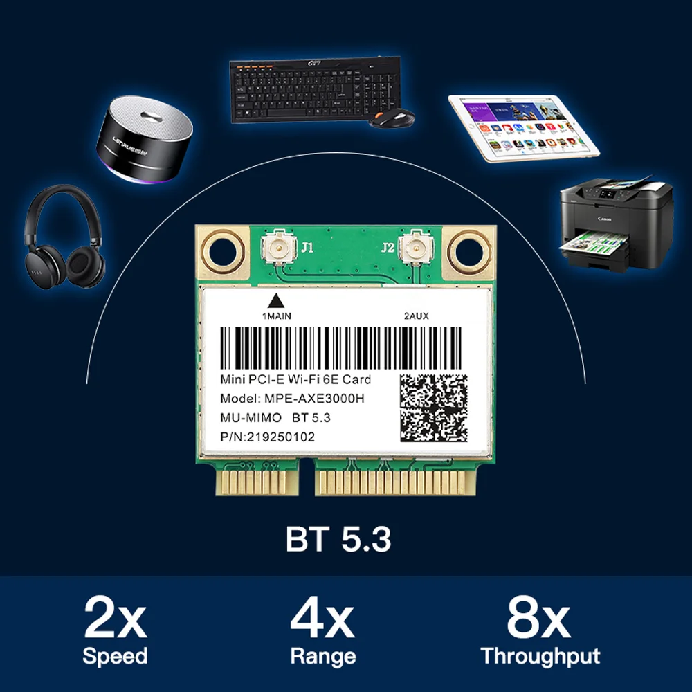 WiFi 6E 5374Mbps AX210 Drahtlose Mini PCI-E WiFi Karte Für Bluetooth 5,3 802,11 AX 2,4G/5G/6Ghz Wlan Netzwerk Karte Adapter Für Win10