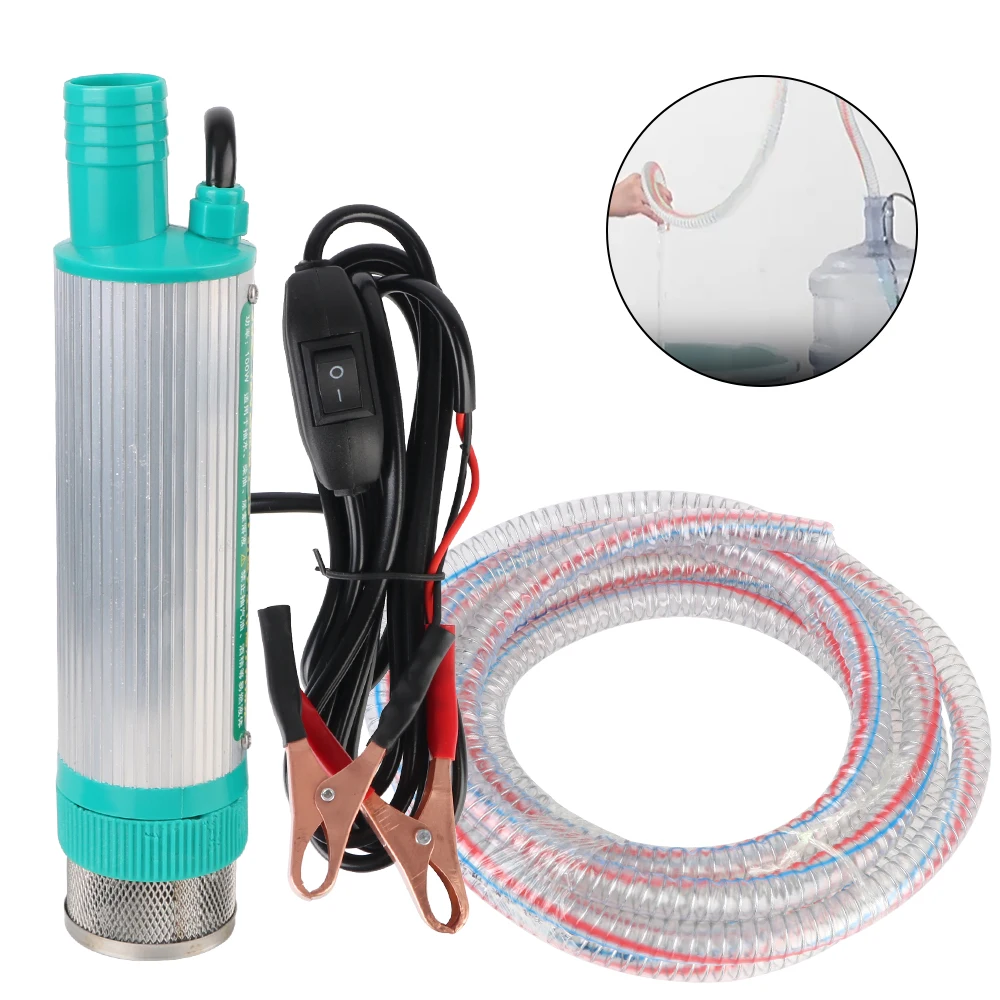 30l/min mini para bombear óleo diesel água submersível liga de alumínio escudo transferência combustível 12v carro elétrico dc bomba reabastecimento