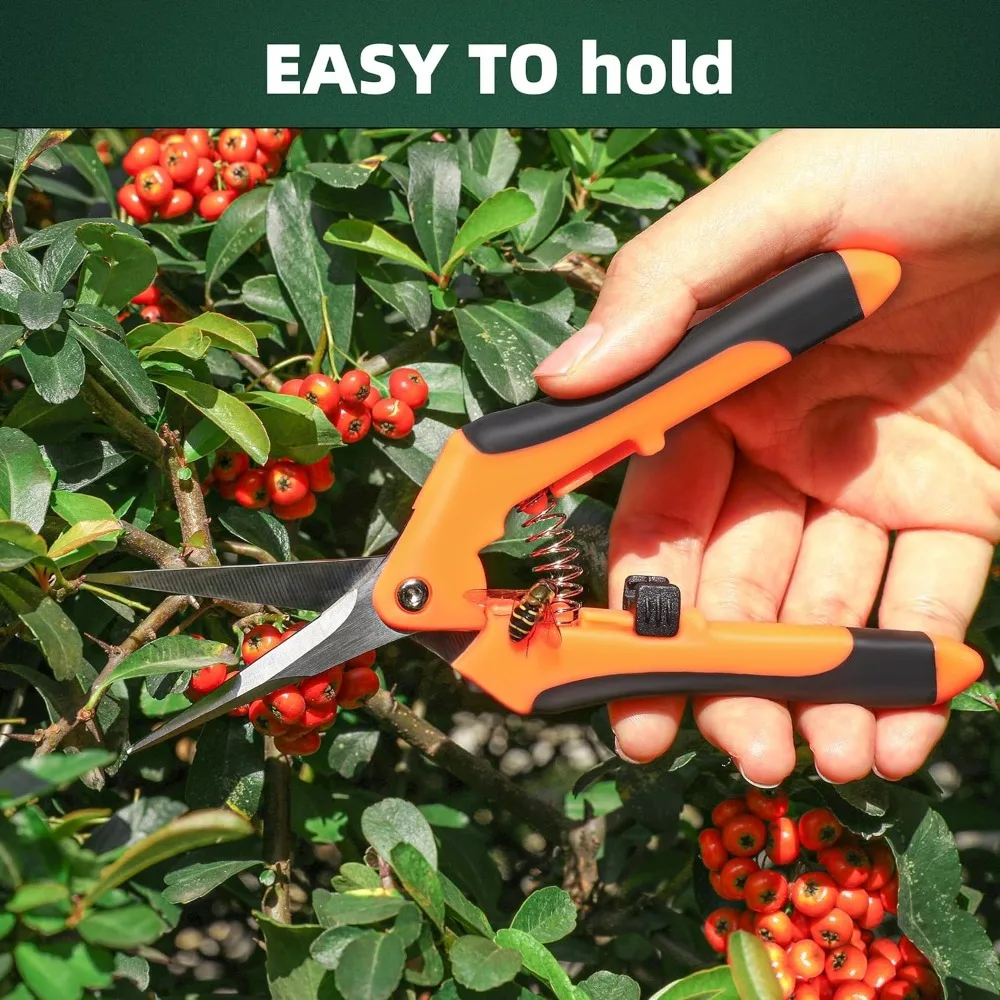 3PCS Garden Scissors Set Gardening Tool Scissors Stainless Steel Professional Gardening Scissors with Non-slip Ergonomic Handles