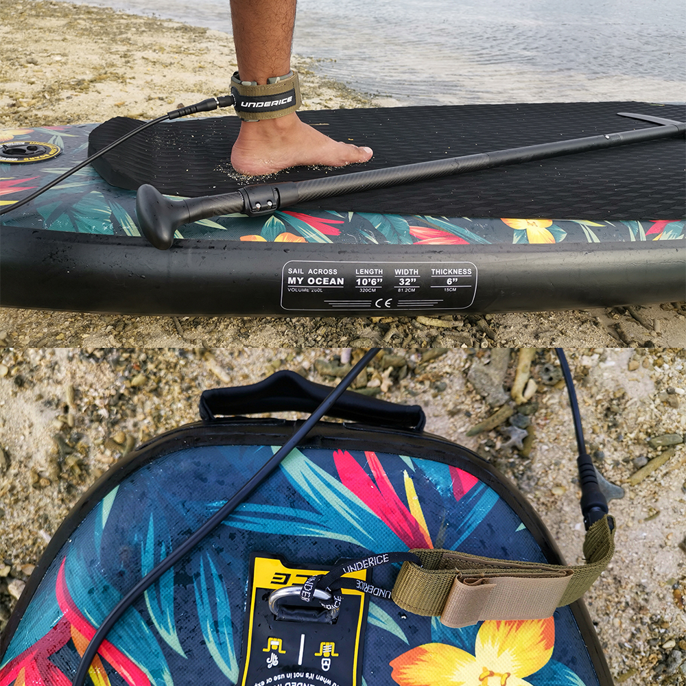 SUP 보드 서핑 가죽 끈 서핑 보드 가죽 끈 6-10ft 서핑 다리 로프 TPU 스테인레스 회전 풍선 패들 보드 롱 보드 발 로프