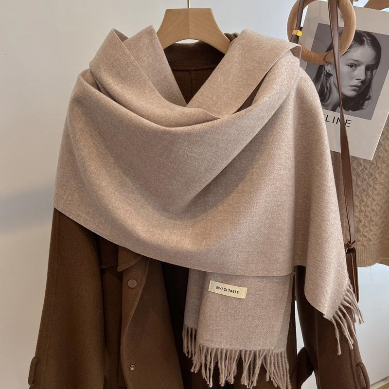 26 cores sólidas mulheres cachecol de inverno quente engrossar xale de caxemira moda ao ar livre luxo borlas pashmina senhora envoltório cachecóis à prova de vento
