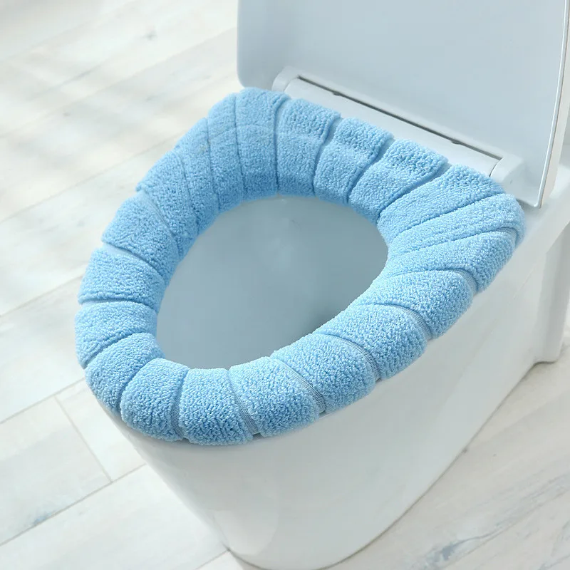 Alfombrilla de asiento de inodoro para niños, almohadilla de inodoro cálida de invierno, cojín suave reutilizable, relleno lavable, calentador de inodoro, accesorios