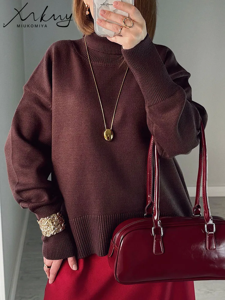 กาแฟฤดูหนาวเสื้อกันหนาวผู้หญิง Oversize คอเต่า WARM Pullovers หนาเสื้อกันหนาวคริสต์มาสสําหรับผู้หญิงขนาดใหญ่เสื้อกันหนาวและจัมเปอร์