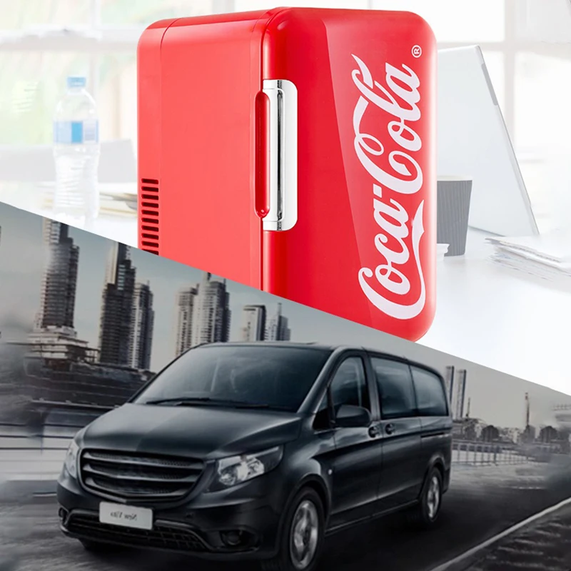 6L ミニ冷蔵庫コカコーラ多機能化粧品寮ウォーマークーラー冷蔵庫家庭用車小型ポータブル冷蔵庫 12 V/220 V