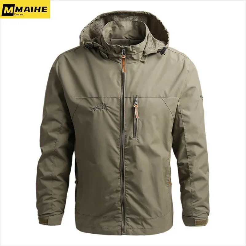 Gorpcore Jacke Herren Militärische Taktische Jagdjacke Herren Herbst Lässige Wasserdichte Windjacke Herrenmantel Tasche Arbeitskleidung